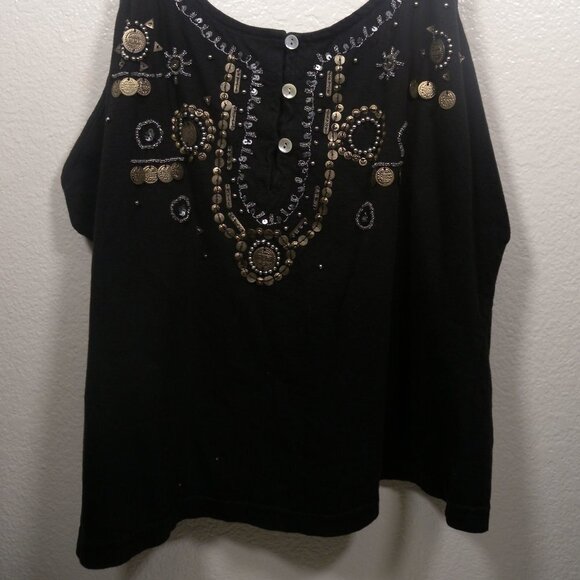 Kommotion NY Embellished Spaghetti Strap Top 1X - Picture 3 of 16